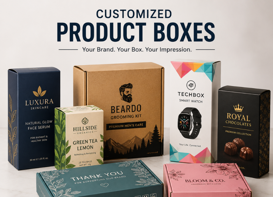 Customized size and shape product boxes